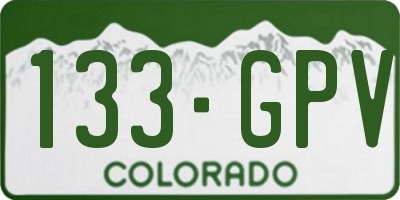 CO license plate 133GPV