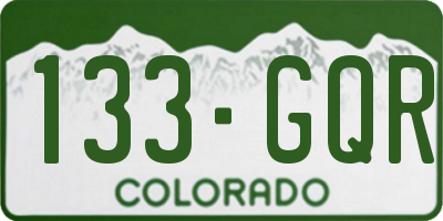 CO license plate 133GQR