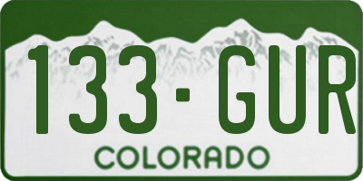 CO license plate 133GUR