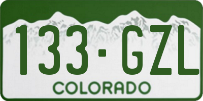 CO license plate 133GZL