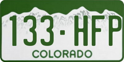 CO license plate 133HFP