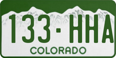 CO license plate 133HHA