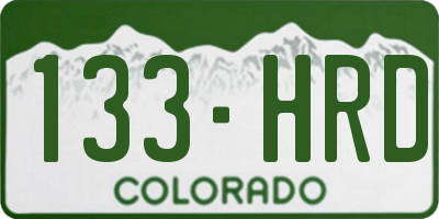 CO license plate 133HRD