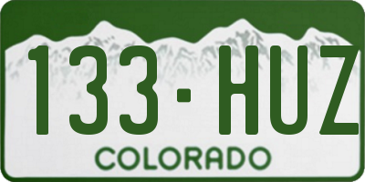 CO license plate 133HUZ