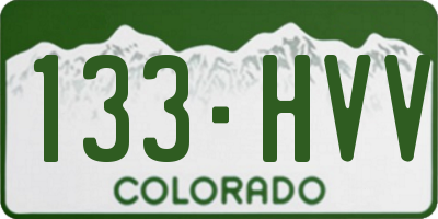 CO license plate 133HVV