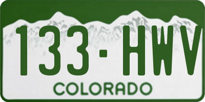 CO license plate 133HWV