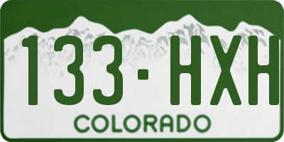 CO license plate 133HXH