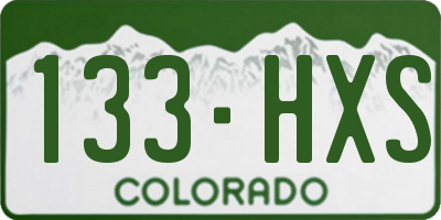 CO license plate 133HXS