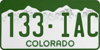 CO license plate 133IAC