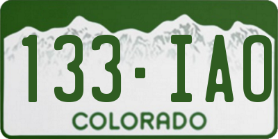 CO license plate 133IAO