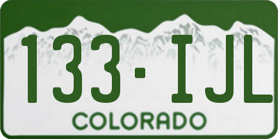 CO license plate 133IJL