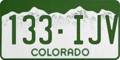 CO license plate 133IJV