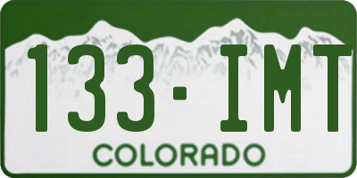 CO license plate 133IMT