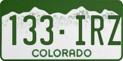CO license plate 133IRZ