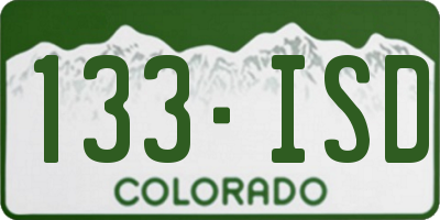 CO license plate 133ISD