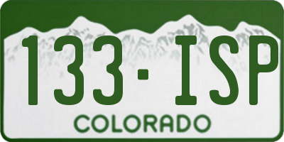 CO license plate 133ISP