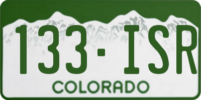 CO license plate 133ISR