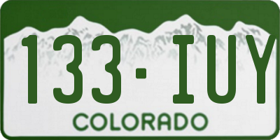 CO license plate 133IUY
