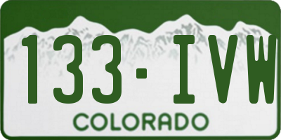 CO license plate 133IVW