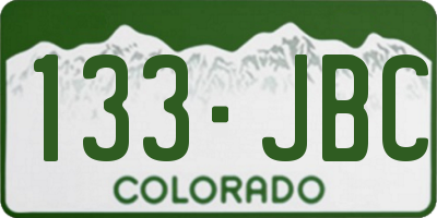 CO license plate 133JBC