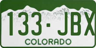CO license plate 133JBX