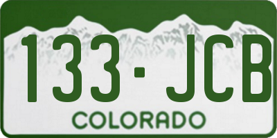 CO license plate 133JCB