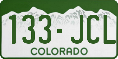 CO license plate 133JCL