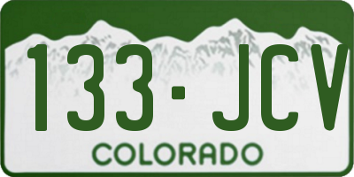 CO license plate 133JCV
