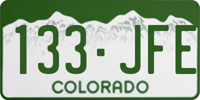 CO license plate 133JFE