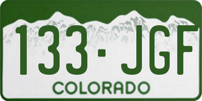 CO license plate 133JGF