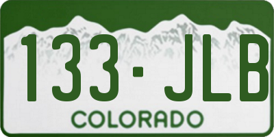 CO license plate 133JLB