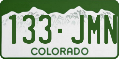 CO license plate 133JMN