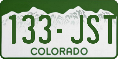 CO license plate 133JST