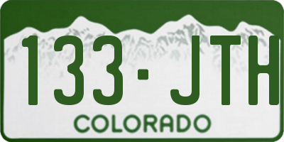 CO license plate 133JTH