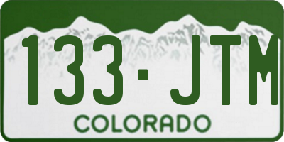 CO license plate 133JTM
