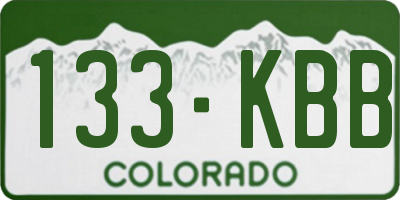 CO license plate 133KBB