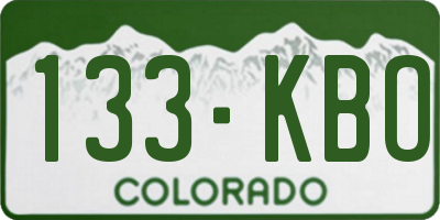 CO license plate 133KBO