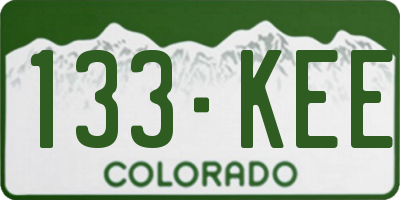 CO license plate 133KEE