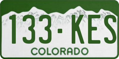 CO license plate 133KES