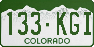 CO license plate 133KGI