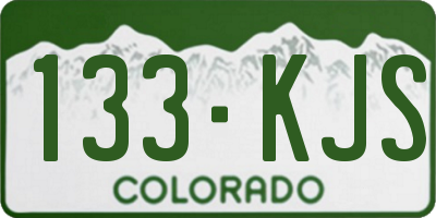 CO license plate 133KJS