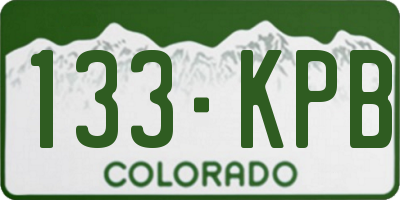 CO license plate 133KPB