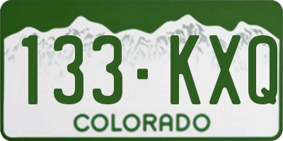 CO license plate 133KXQ