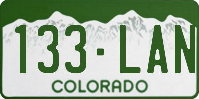 CO license plate 133LAN