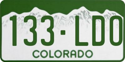 CO license plate 133LDO