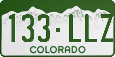 CO license plate 133LLZ