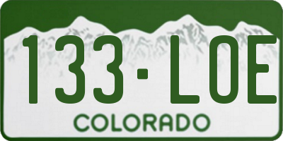 CO license plate 133LOE