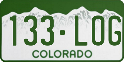 CO license plate 133LOG