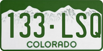 CO license plate 133LSQ