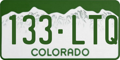 CO license plate 133LTQ